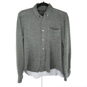 TIMO WEILAND Gray Knit Terry Button Up Shirt